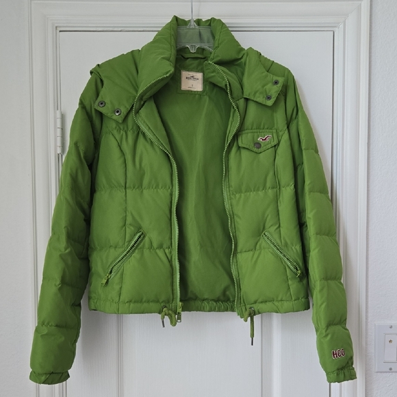 Hollister Green Puffer Coat - Size S - Picture 1 of 10